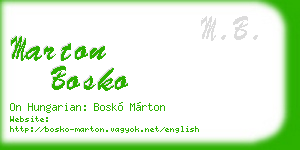 marton bosko business card