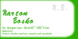 marton bosko business card